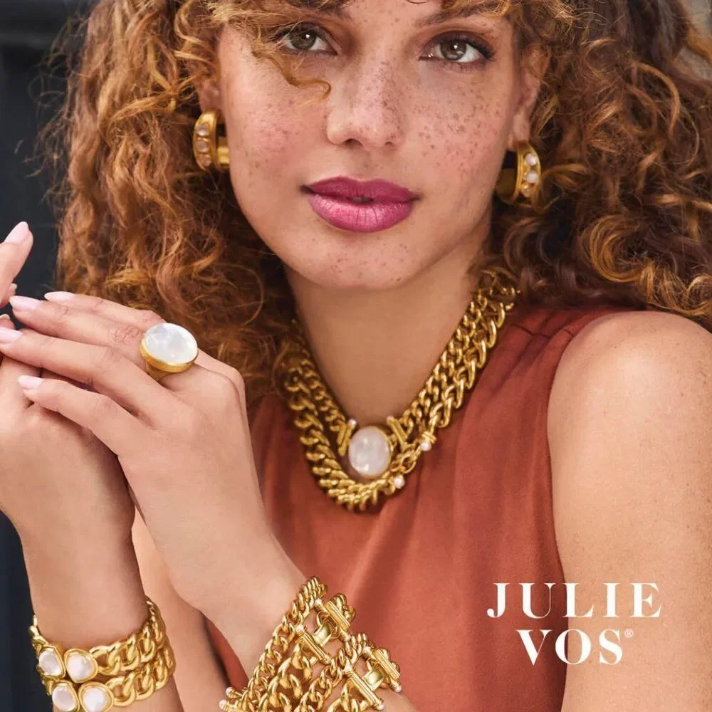 Brand New. $235 Julie Vos Dolce Demi Link Bracelet Sz Large (long) Color: gold